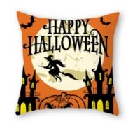 Halloween Slogan Graphic Cushion Cover Without Filler