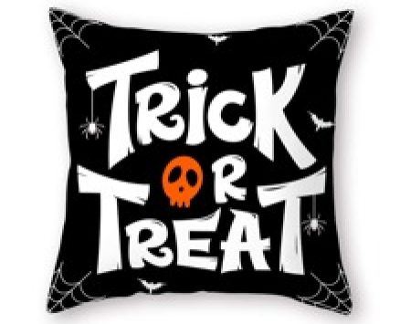 Halloween Slogan Graphic Cushion Cover Without Filler
