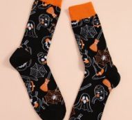 Halloween Spider Web Print Crew Socks
