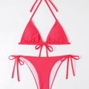 Halter Triangle Tie Side Bikini Swimsuit