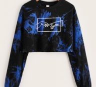 Hand Graphic Tie Dye Crop Sweatshirt