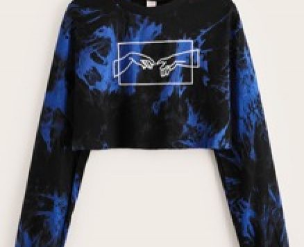 Hand Graphic Tie Dye Crop Sweatshirt