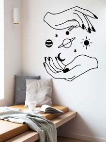 Hand & Star Print Wall Sticker