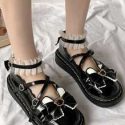 Heart Buckle Flatform Mary Janes