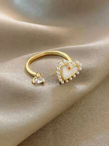 Heart Decor Cuff Ring