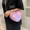 Heart Design Holographic Crossbody Bag