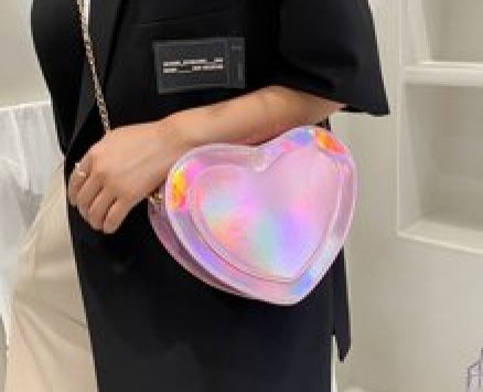 Heart Design Holographic Crossbody Bag