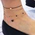 Heart Detail Chain Anklet 4pcs