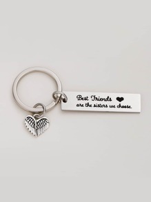 Heart Detail Stainless Steel Keychain