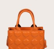 Heart Embossed Satchel Bag