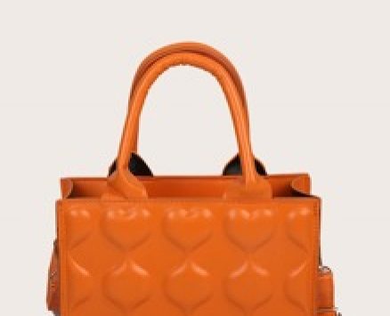 Heart Embossed Satchel Bag