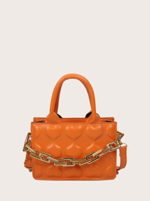 Heart Embossed Satchel Bag