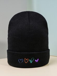 Heart Embroidered Beanie