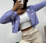 Heart Embroidery Button Through Cardigan