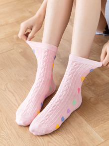 Heart Pattern Crew Socks