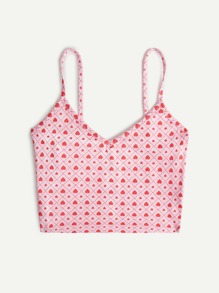 Heart Pattern Crop Cami