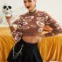 Heart Pattern Crop Sweater