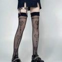 Heart Pattern Mesh Stockings