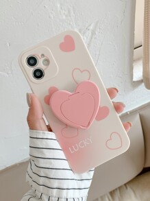 Heart Pattern Phone Case With Phone Holder