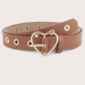 Heart Shaped Buckle Eyelet Belt