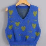 Heart & Keys Pattern Sweater Vest