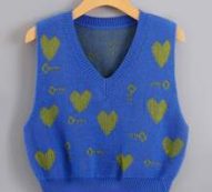 Heart & Keys Pattern Sweater Vest