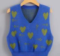 Heart & Keys Pattern Sweater Vest