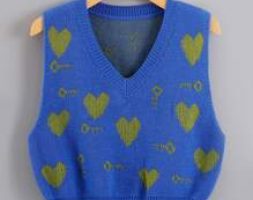 Heart & Keys Pattern Sweater Vest