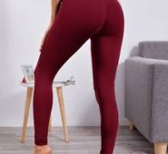 High Stretch Criss Cross Back Solid Sports Leggings