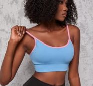 High Support Seamless Contrast Binding Sports Bra
