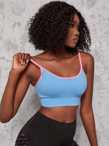 High Support Seamless Contrast Binding Sports Bra