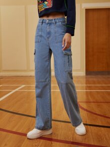 High Waist Cargo Jeans