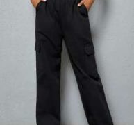 High Waist Flap Pocket Pants