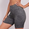 High Waist Marled Biker Shorts