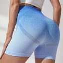 High Waist Ombre Print Sports Shorts