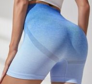 High Waist Ombre Print Sports Shorts