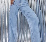 High Waist Raw Hem Wide Leg Jeans