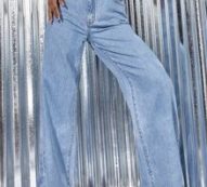 High Waist Raw Hem Wide Leg Jeans
