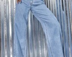 High Waist Raw Hem Wide Leg Jeans
