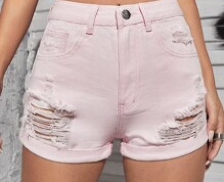 High Waist Ripped Denim Shorts