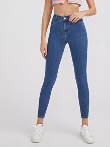 High Waist Skinny Cropped Jeans