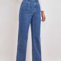 High Waist Straight Leg Jeans