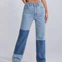 High Waist Two Tone Jeans