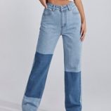 High Waist Two Tone Jeans