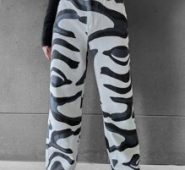 High Waist Zebra Stripe Jeans