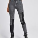 High Waisted Colorblock Skinny Jeans