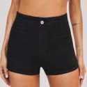 High-Waisted Denim Jegging Shorts