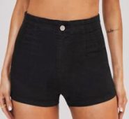 High-Waisted Denim Jegging Shorts