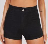 High-Waisted Denim Jegging Shorts
