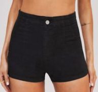 High-Waisted Denim Jegging Shorts